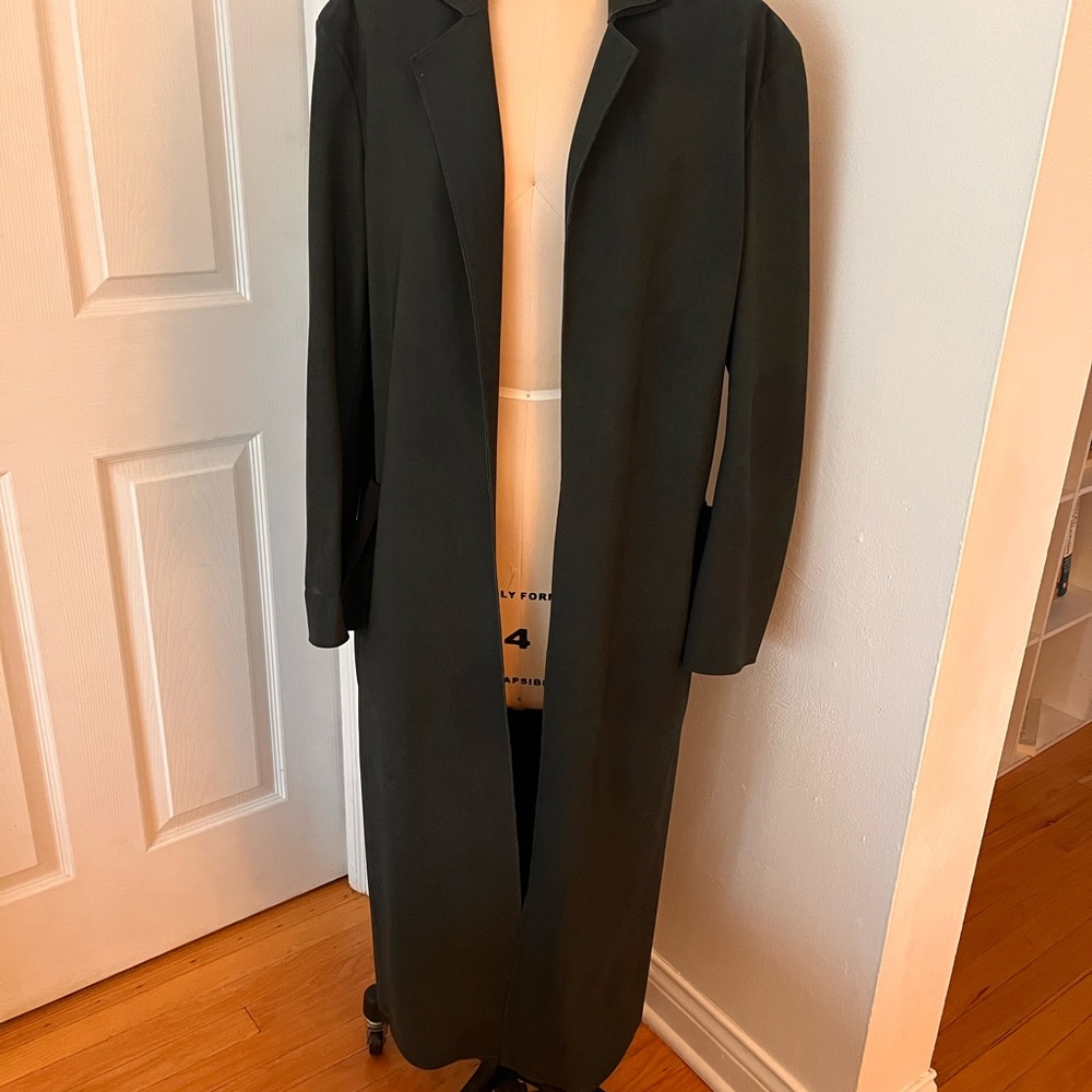 M2057 By Maria Pinto “Shane” Long Dark Forrest Green Overcoat